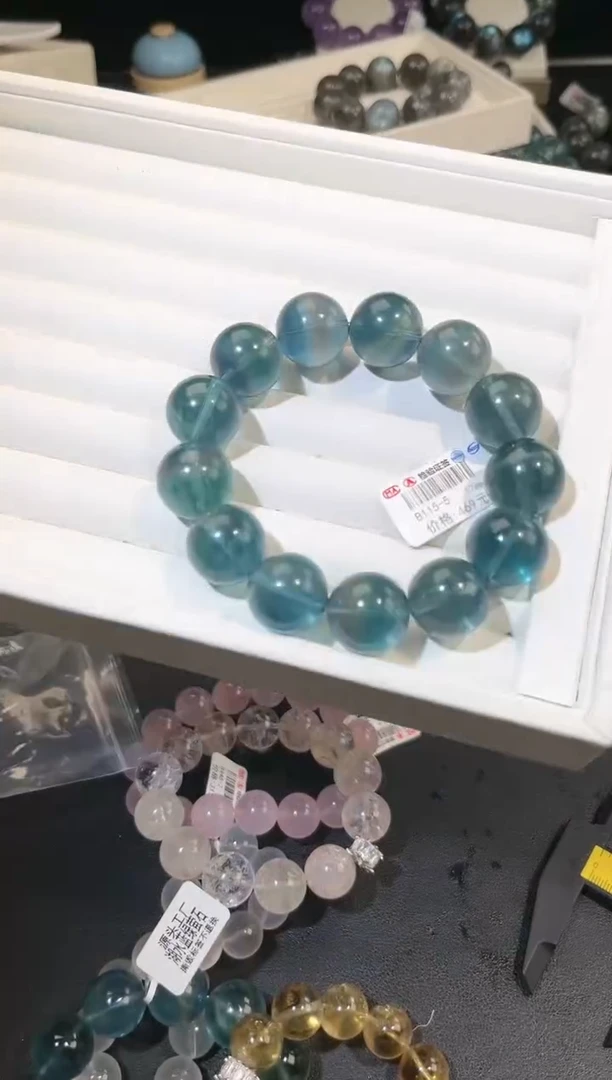 手链未镶嵌萤石多样性发一蓝绿萤石17mm