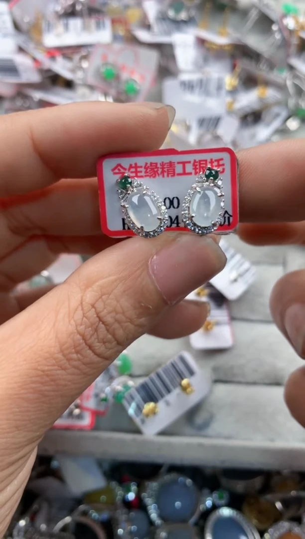 银S925镶嵌戒指翡翠4444---10