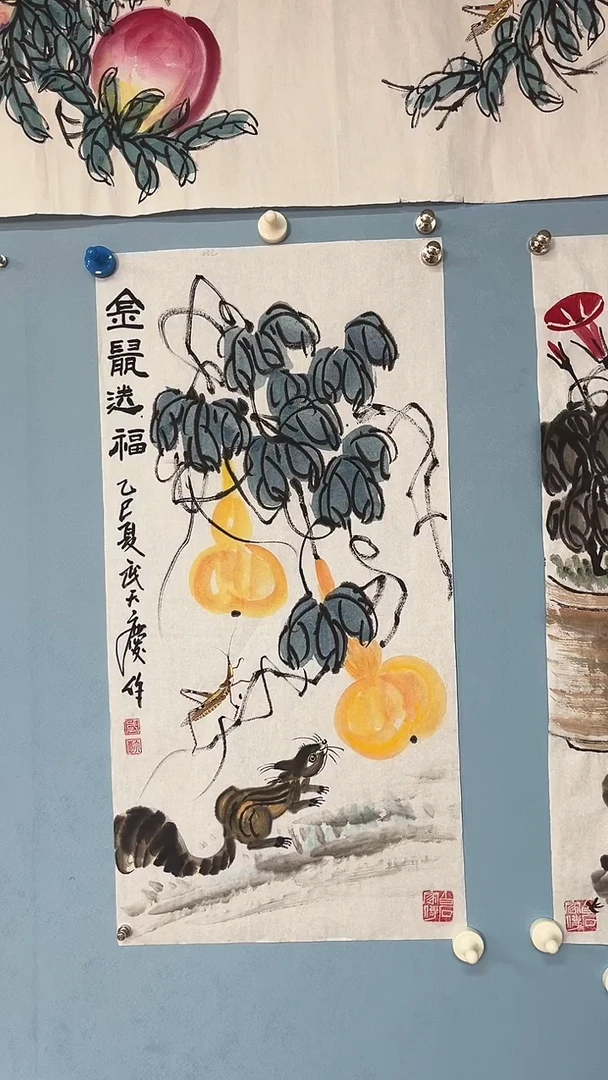 国画武天庆葫芦图