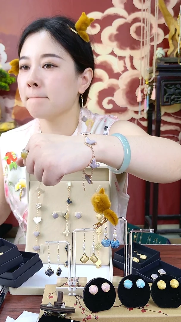 刺绣 宋锦耳钉好美