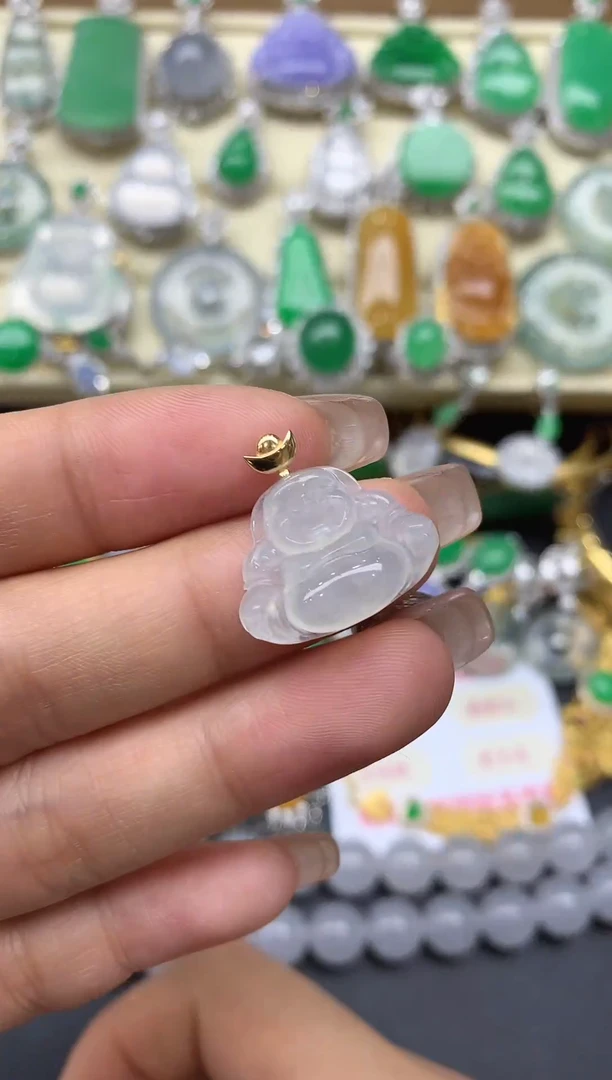 颈饰18K金镶嵌翡翠4-中国好珍宝