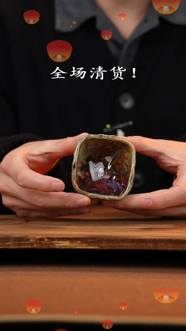 【闪购商品】杯手艺人手绘釉下彩异形器物