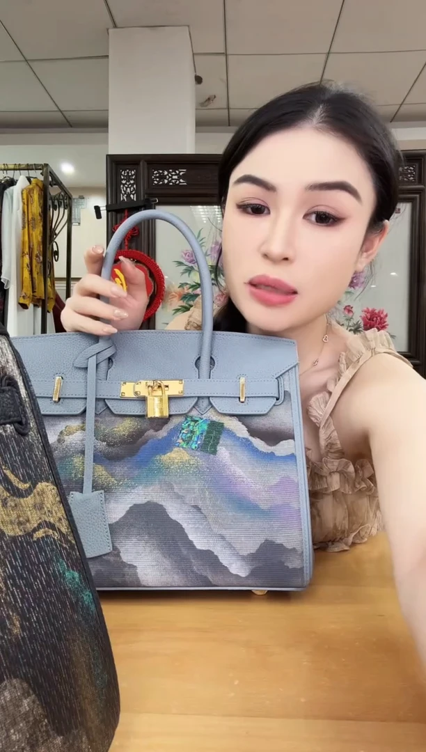 织物端织螺钿铂金包