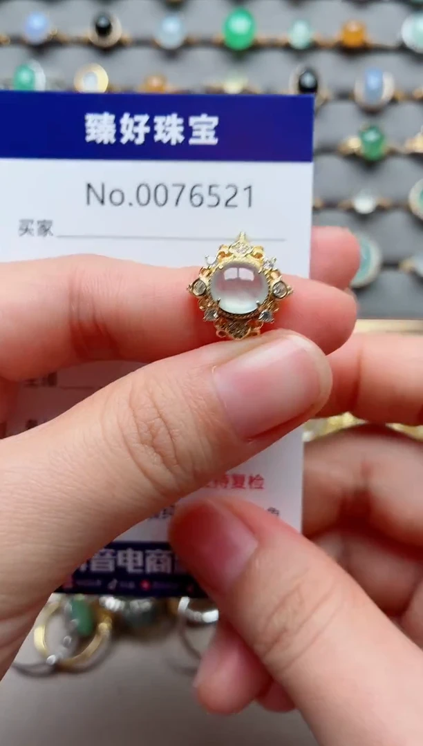 银S925镶嵌戒指翡翠1