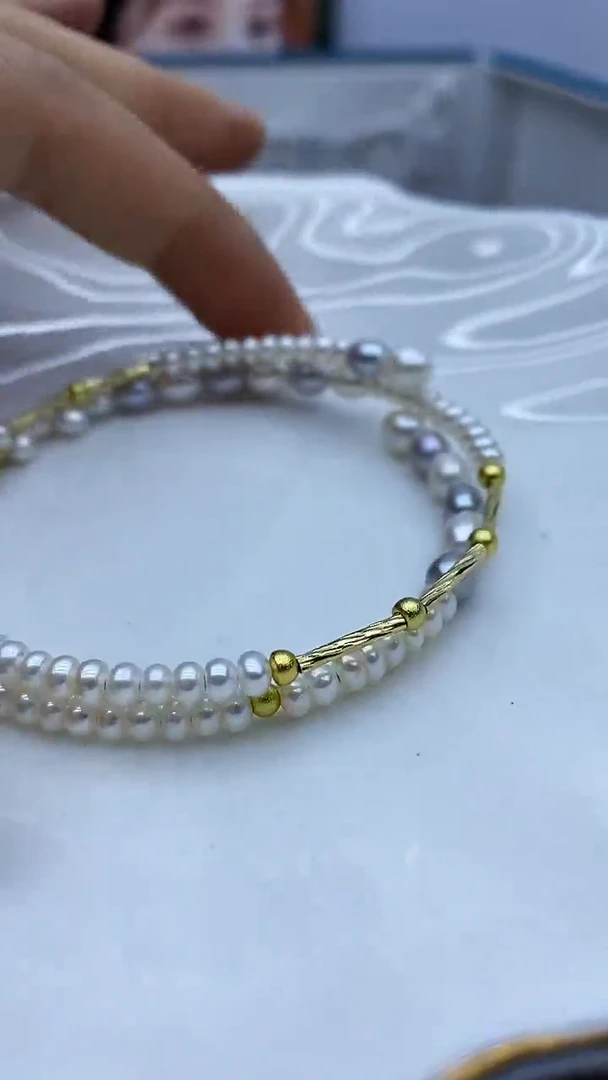 未镶嵌手镯淡水珍珠手镯多样性发其一