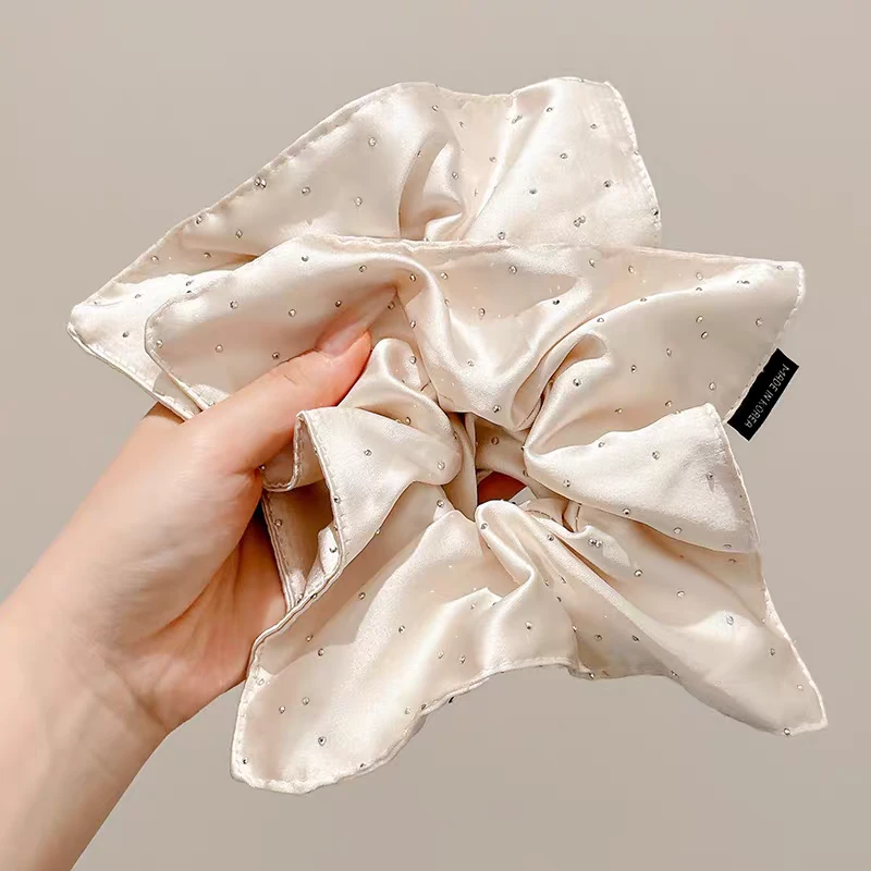 米色闪钻满天星方巾大肠发圈