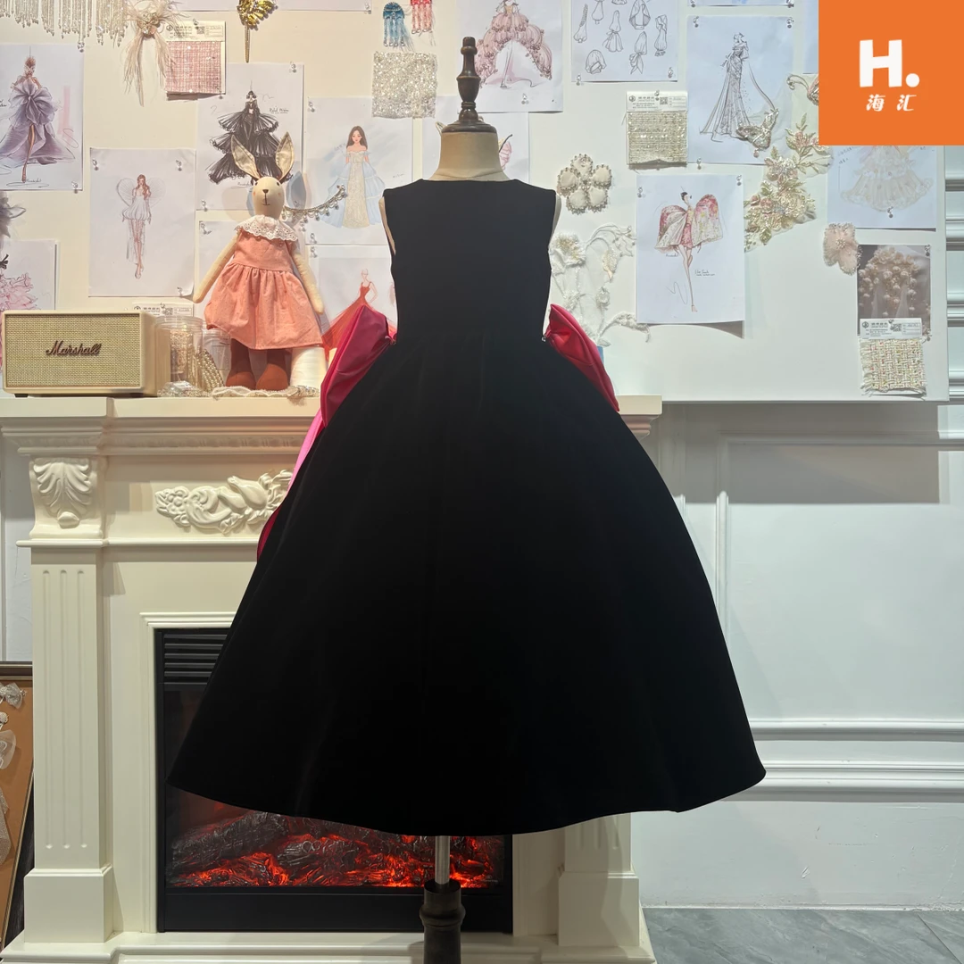 【芭比公主】儿童礼服长裙简约日常聚会6-12岁生日宴会打卡拍照长款