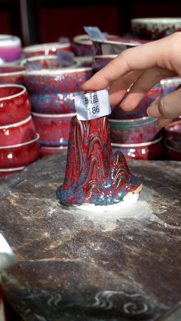 摆件陶精品窑变钧瓷茶器