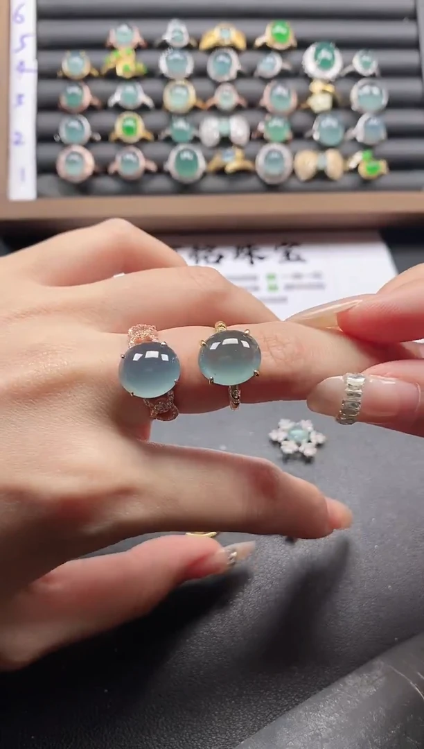 银S925镶嵌戒指翡翠51511