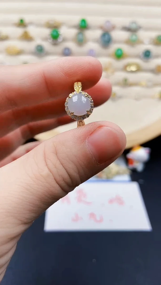 翡翠戒指银S925镶嵌12