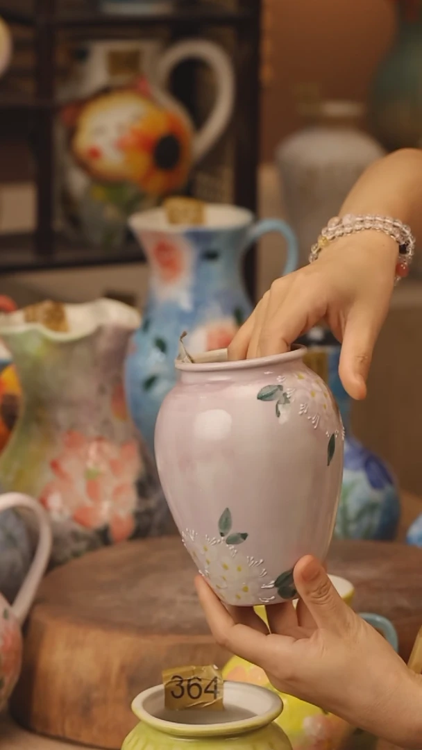陶瓷172景德镇设计师手作花器摆件侘寂风
