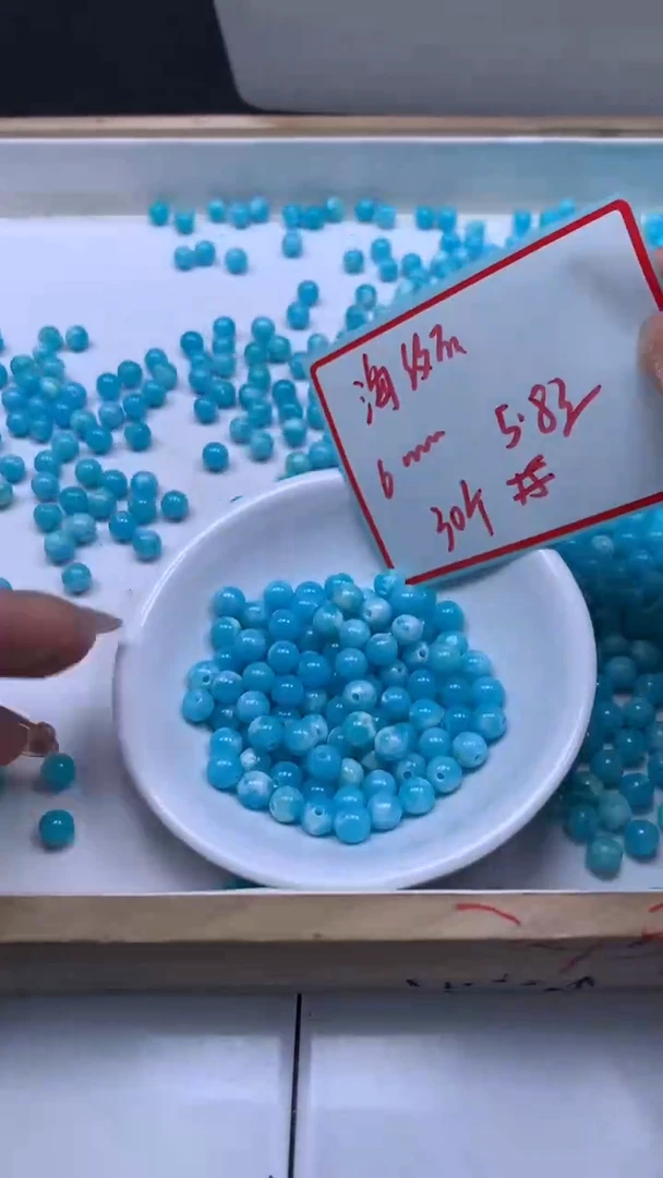 未镶嵌散珠玛瑙/玉髓C751 海纹 石6mm30个5.8元