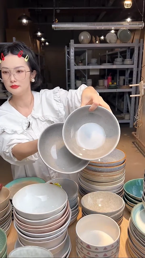 瓷82外贸尾货高温釉下彩陶瓷餐具默认微瑕