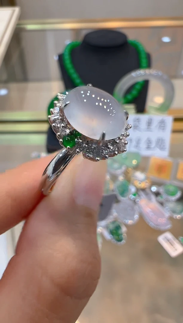 翡翠戒指18K金镶嵌多样性团购发一件