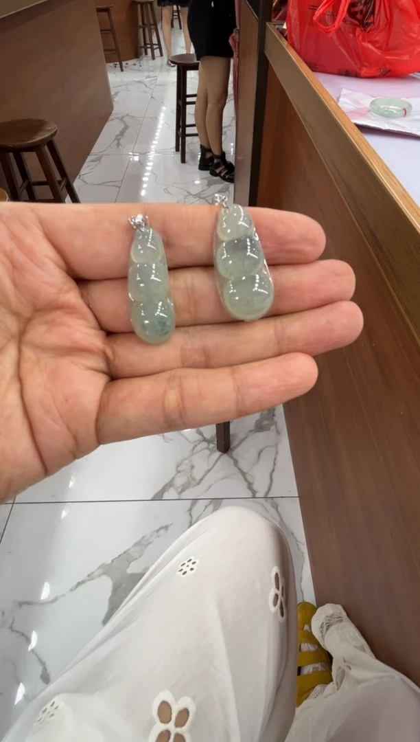 翡翠挂件银S925镶嵌豆子多样性发1