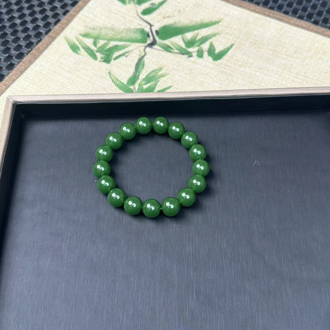 卡12mm菠菜绿色手串气质时尚百搭多样性发一