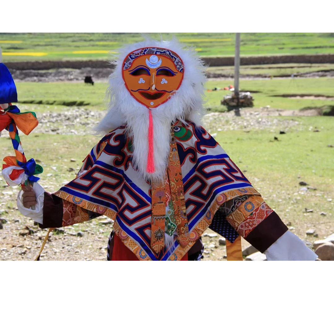 藏戏服扎西雪巴服饰套装！藏戏非遗工艺 古朴大气表演戏服