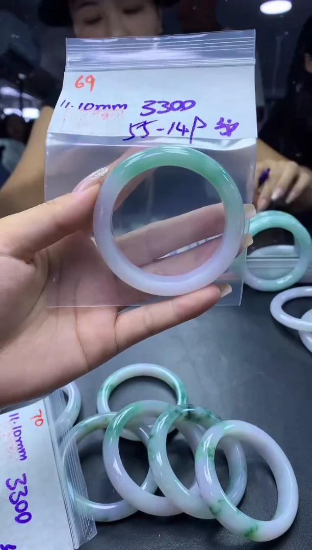 未镶嵌定制翡翠69手镯55纹+3300元+拍一发一