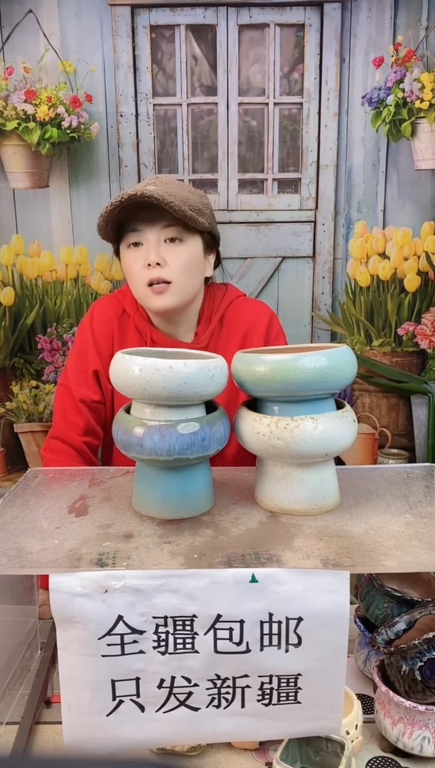 027 蘑菇盆四个装 口12高12