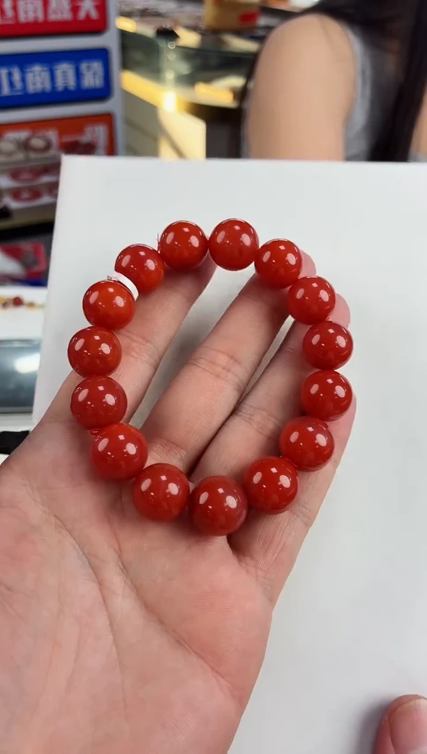 未镶嵌冰红手串14+南红玛瑙（多样式发其一）