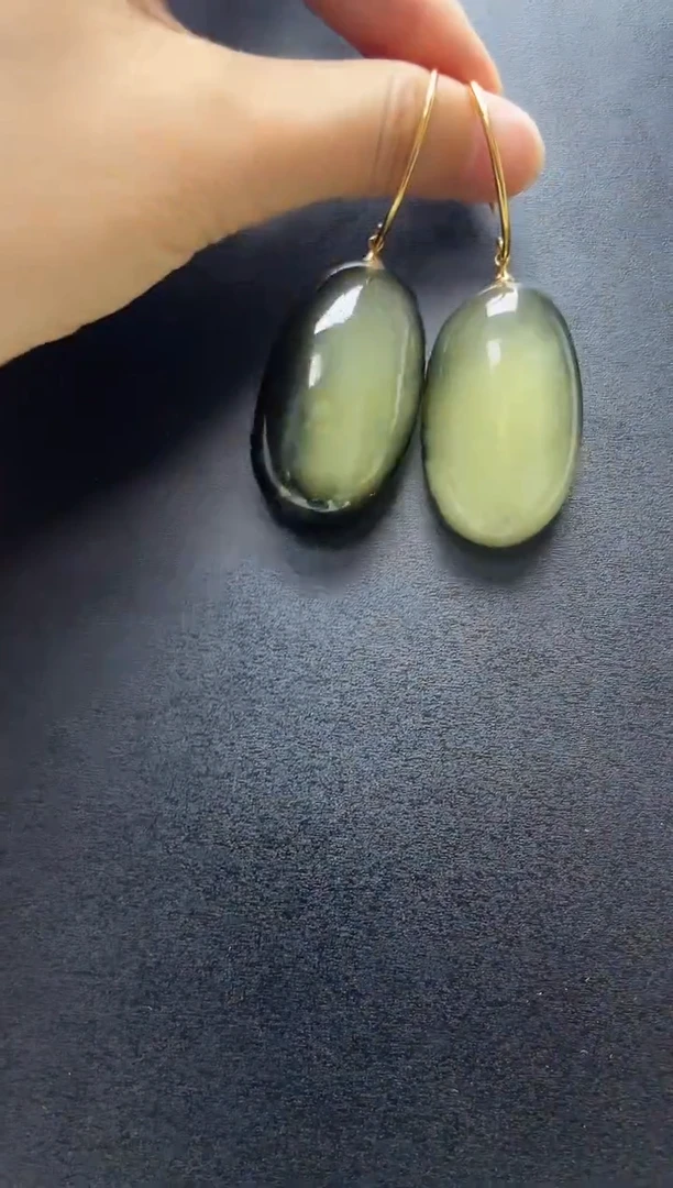 未镶嵌琥珀裸石琥珀耳坠