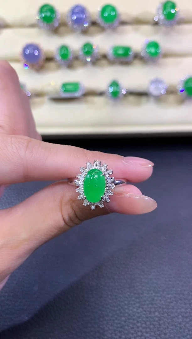 翡翠戒指18K金镶嵌夏日珠宝A125