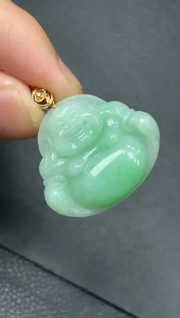 18K金镶嵌挂件翡翠佛公