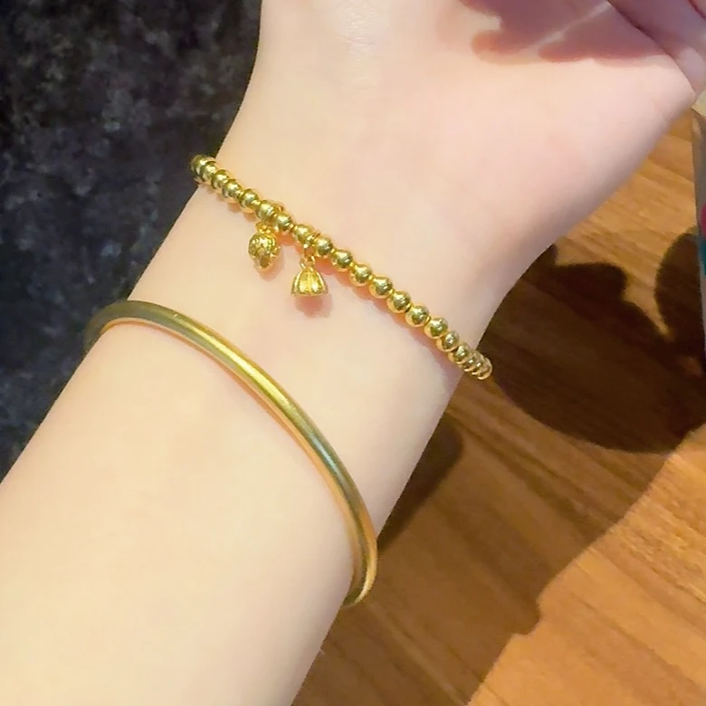 足银手镯 （2个规格）卡3古法+卡5两世欢 素圈手镯磨面简约百搭