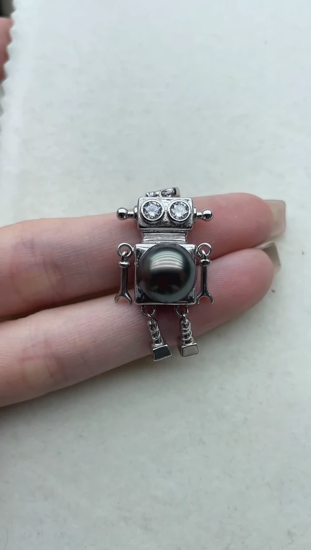 银S925镶嵌海水珍珠吊坠29