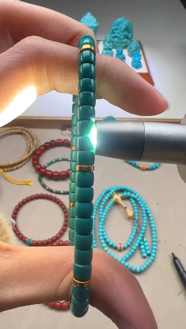 【闪购商品】绿松石手串手串18K金镶嵌手串手串