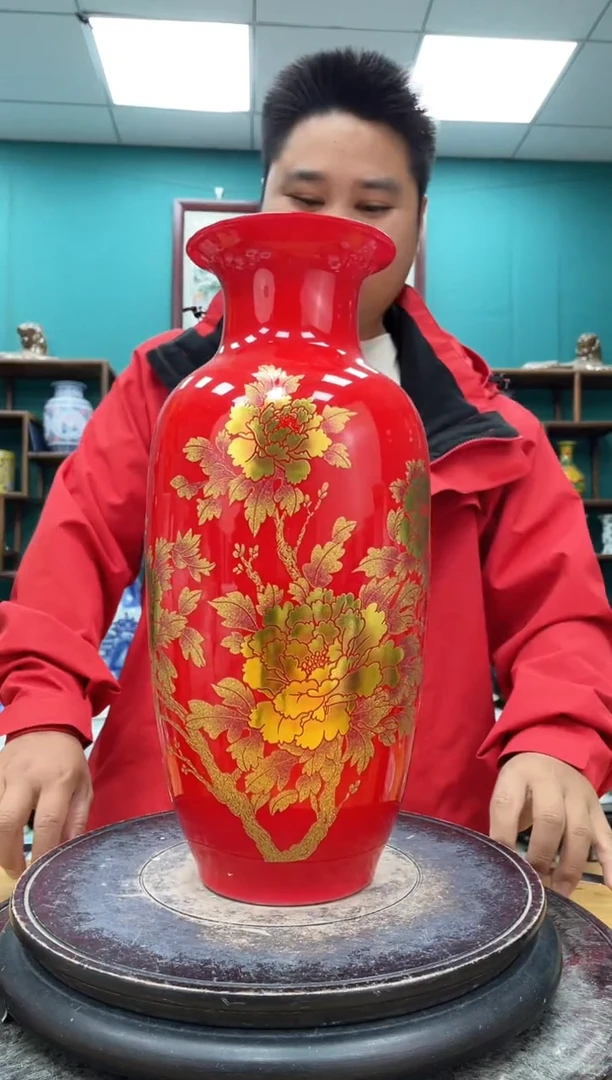 摆件红冬瓜陶瓷摆件
