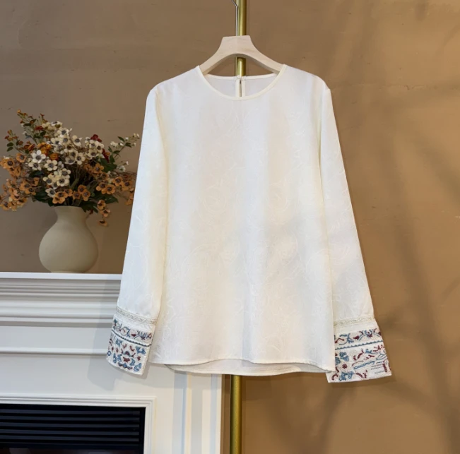 [‌‌如浪]Q352春季新款显瘦宽松简约长袖时尚休闲打底衫