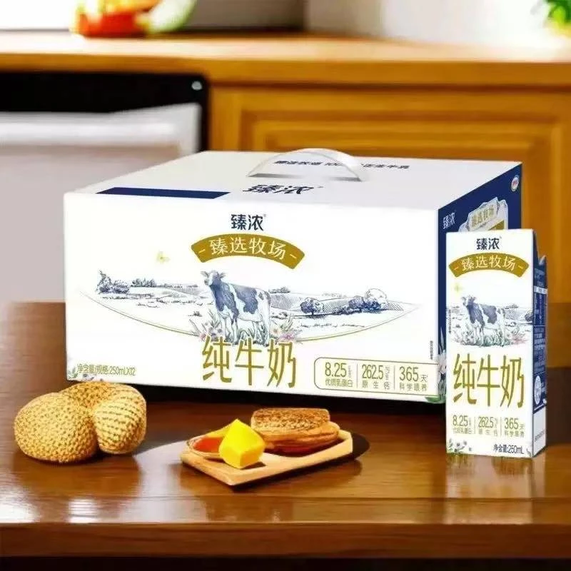 【12月底产】（京东快递次日送达）1*12*250ml臻浓牧场纯牛奶