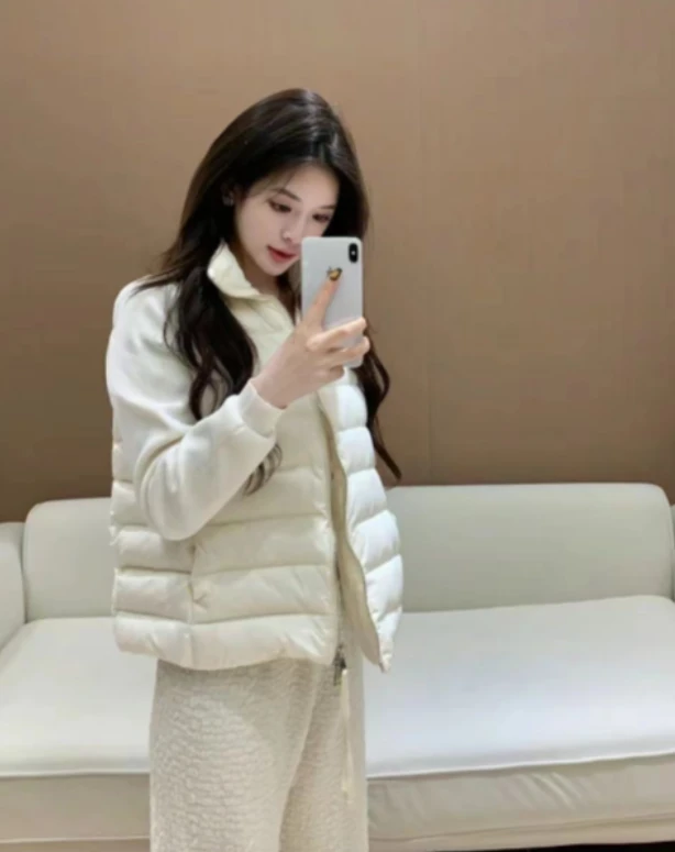 QINGXIIN  小款白雪公主拼接时尚羽绒服