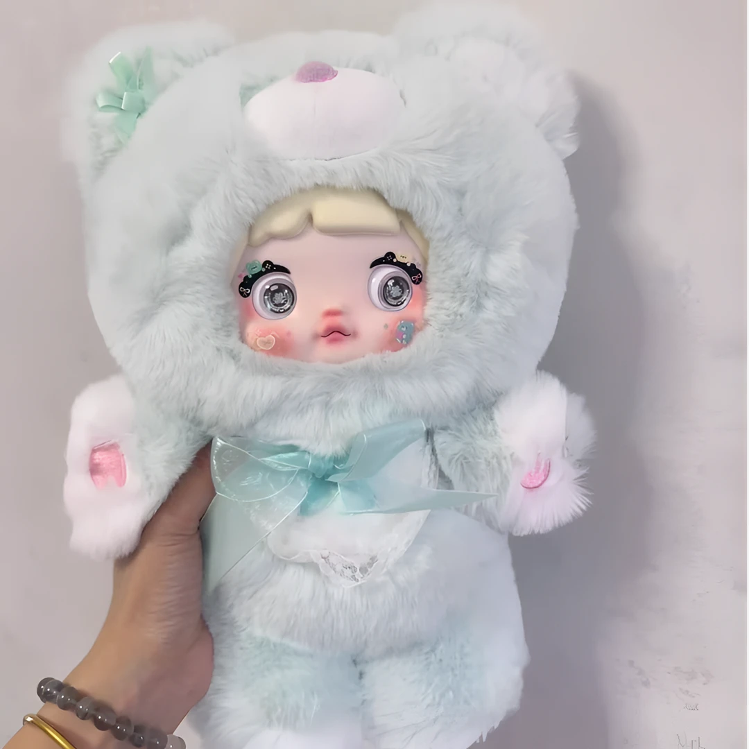 正版晚安小熊毛绒糯米儿400%盲盒  潮玩