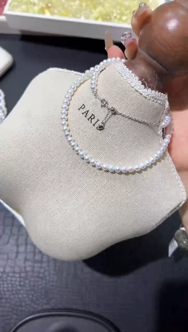 颈饰银S925镶嵌淡水珍珠3a多样性发其一【1条】默认微瑕