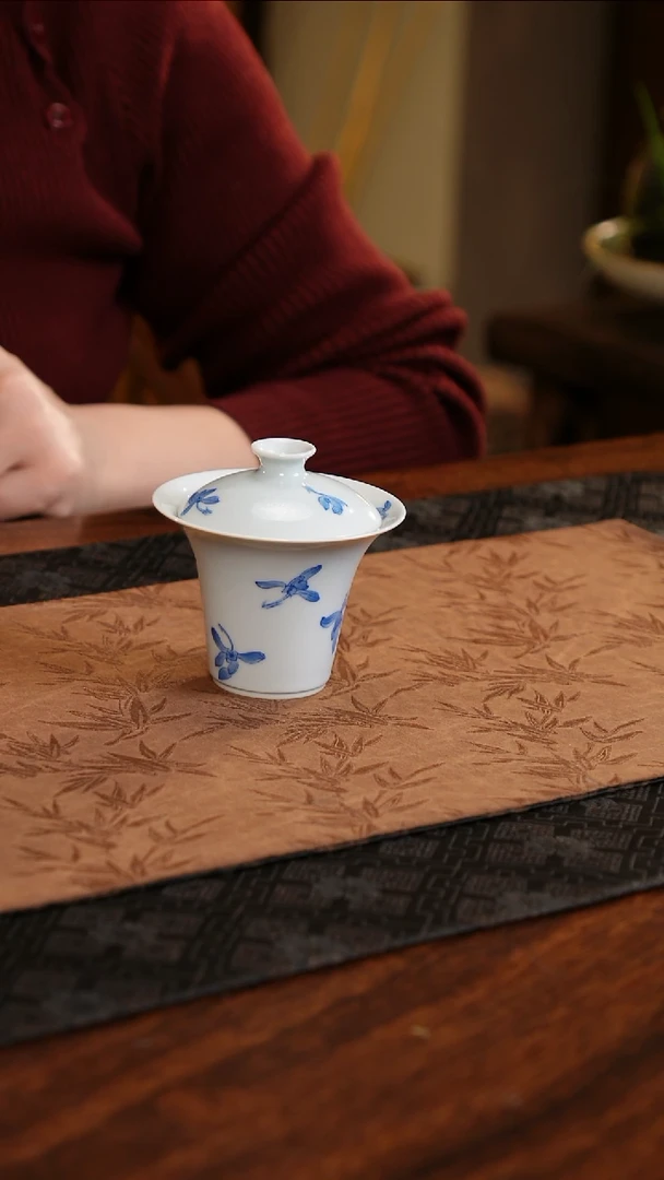 【闪购商品】杯子聚澜堂兰花头两才盖碗