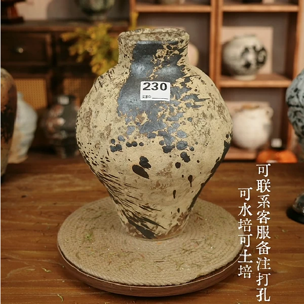 230景德镇手工陶瓷花瓶花器摆件高32cm口径8.5cm