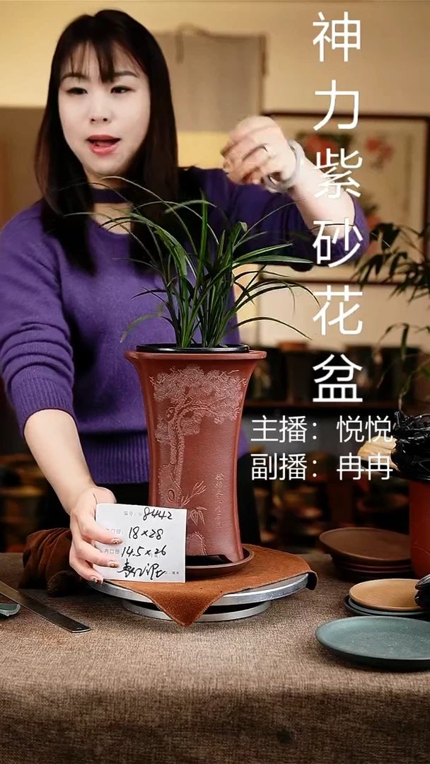 紫砂花盆花卉工艺8442+z
