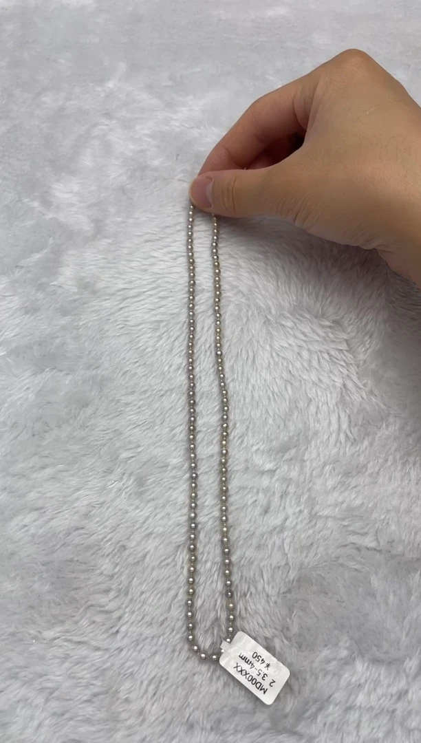 项链银S925镶嵌海水珍珠AK真多麻3.5-4mm