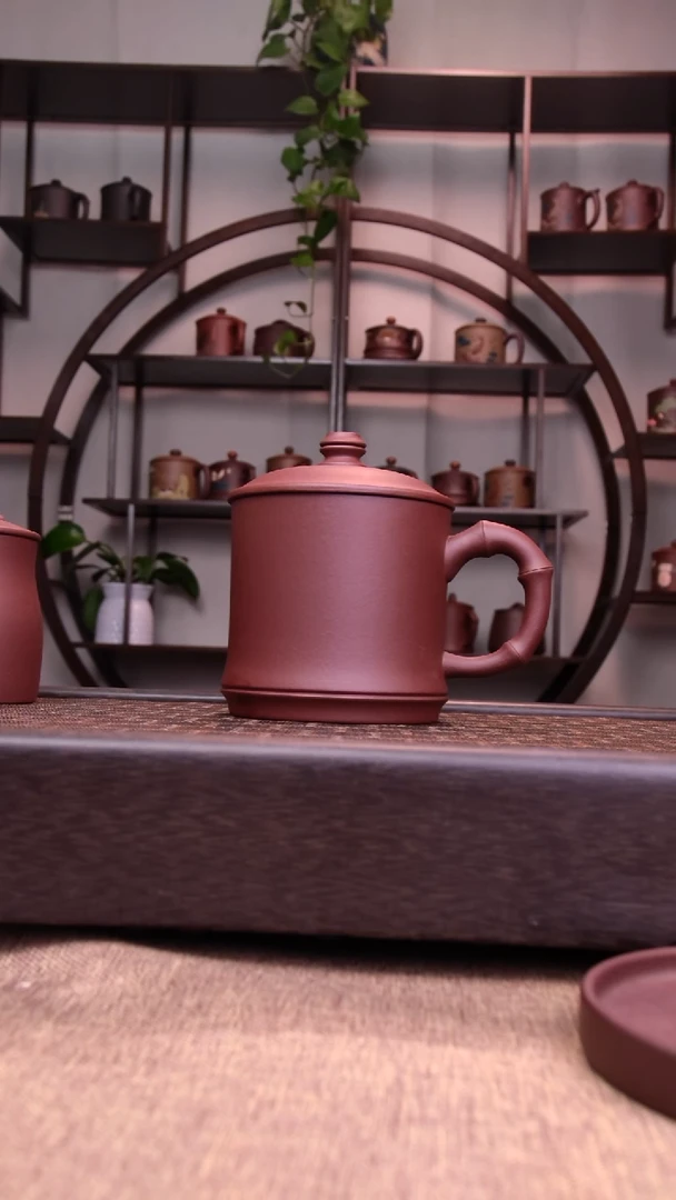 茶杯紫砂新品体验款中槽清光素竹节杯500-550CC容量