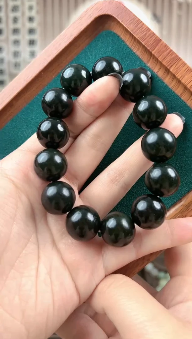 【闪购商品】和田玉手链未镶嵌新疆和田玉塔青手串18