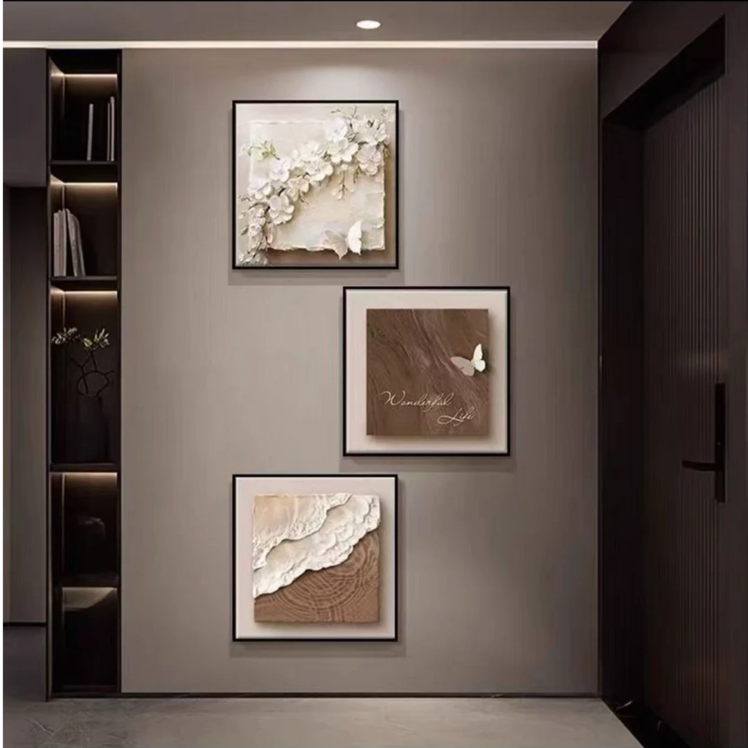 极简玄关装饰画黑白灰入户正对门壁画2026新款高级感走廊过道挂画