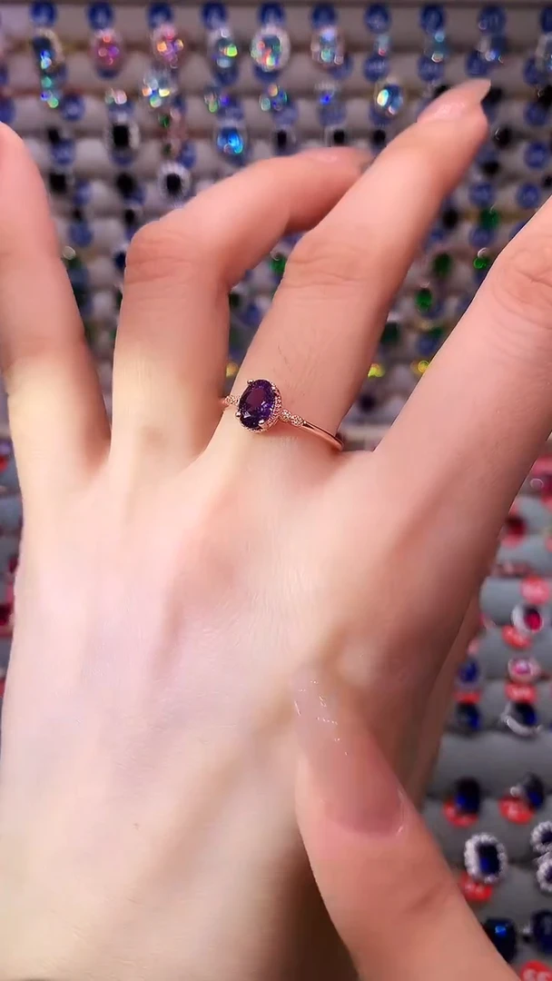 【闪购商品】紫晶戒指银S925镶嵌11111