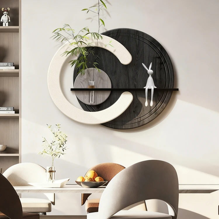 黑白现代简约餐厅装饰画2025新款餐桌背景墙壁挂画高级感客厅壁画