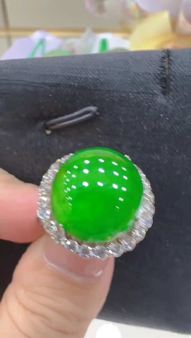 银S925镶嵌戒指翡翠多样性团购发一件