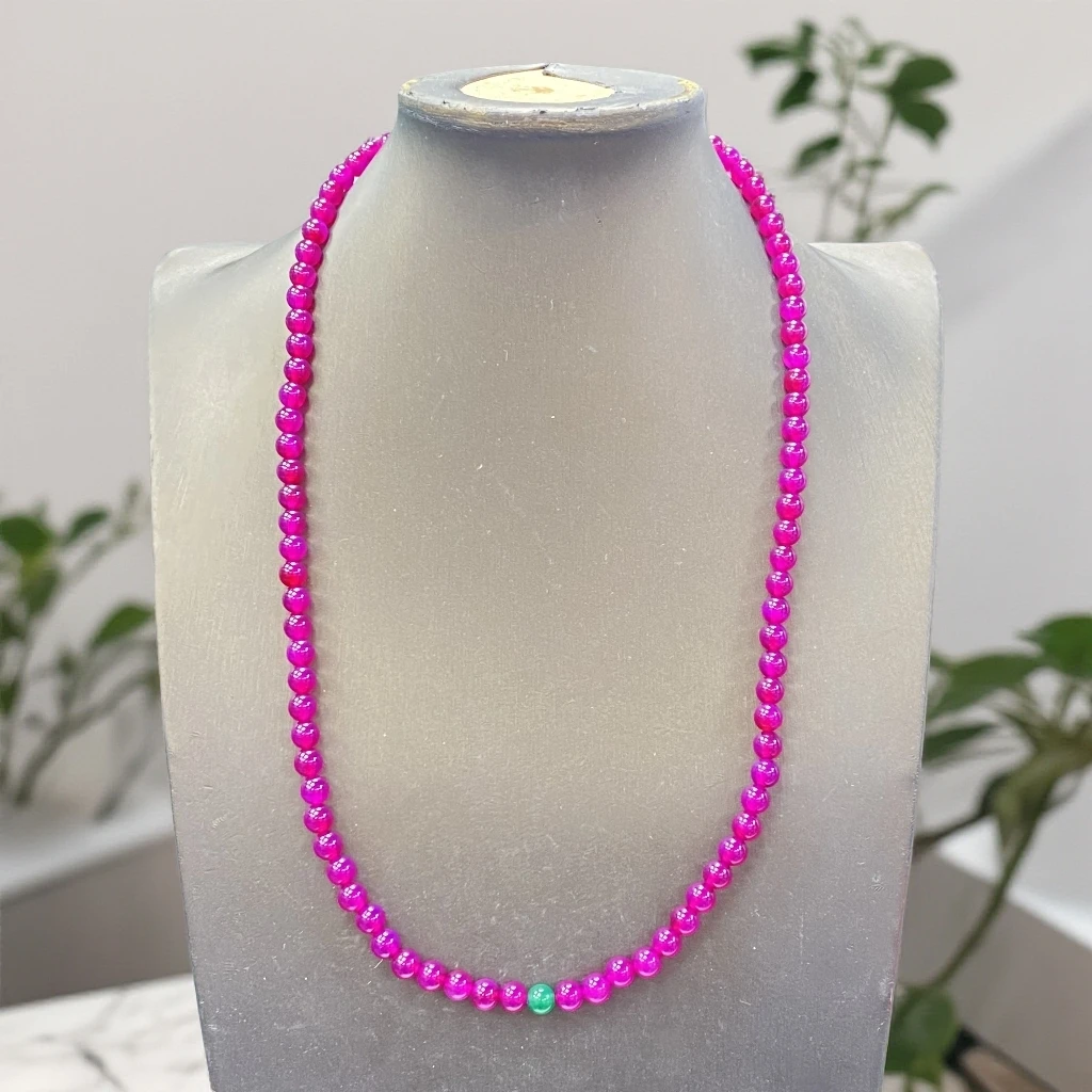 紫罗兰玛瑙玉石多圈手链项链尺寸约6mm92颗