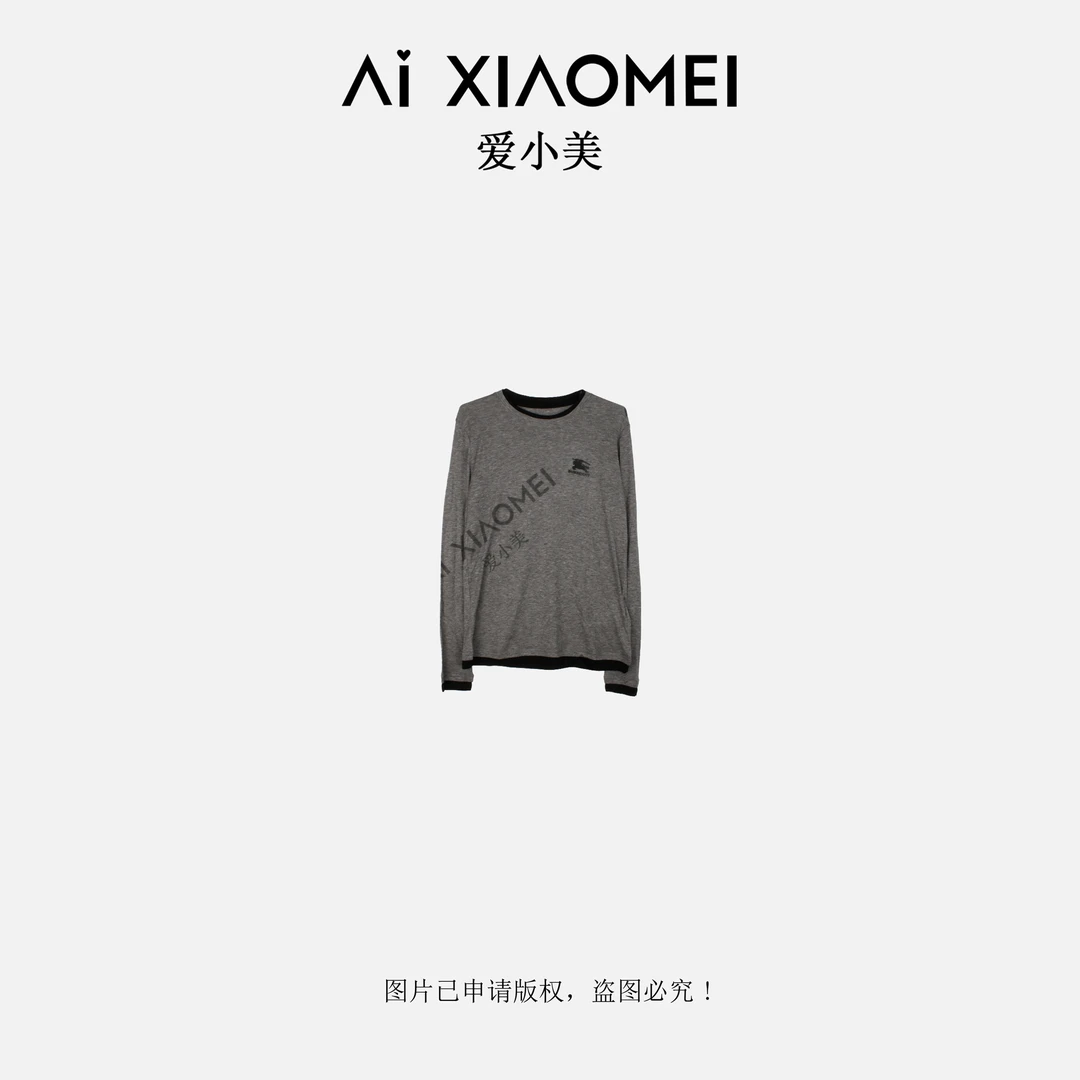 Aixiaomei/爱小美圆领撞色刺绣百搭气质天丝羊毛针织T恤SY-2670