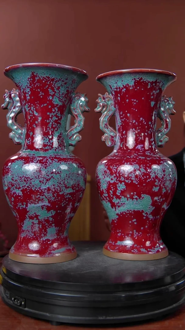 摆件大宋官窑 【双龙瓶】一对