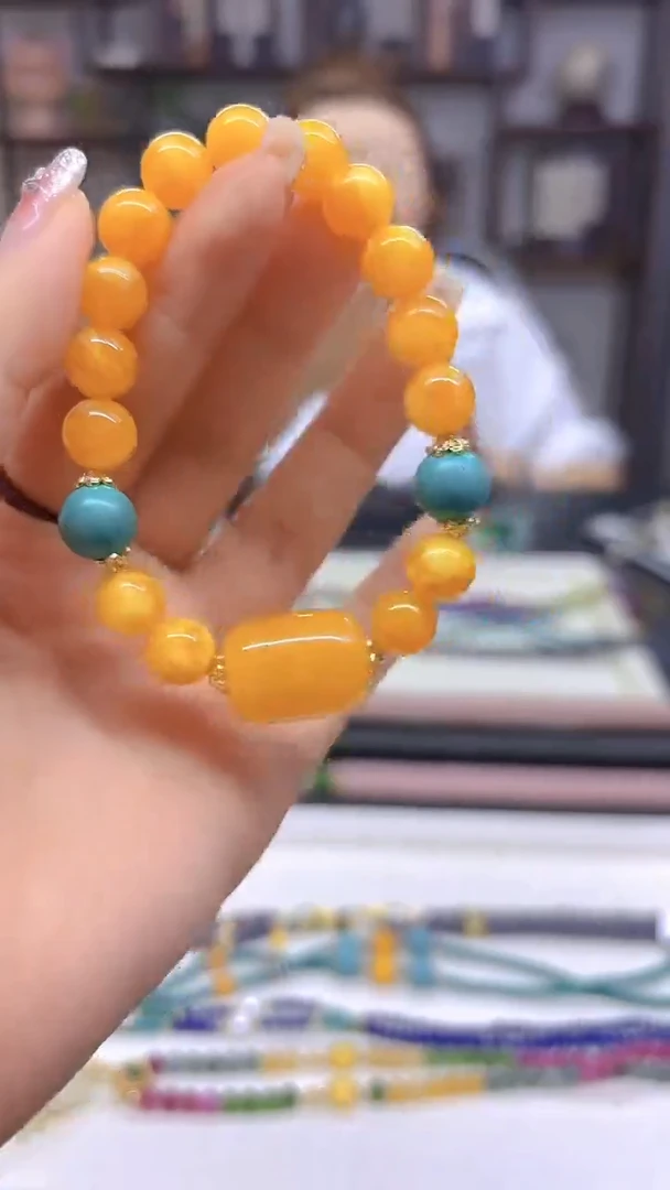 未镶嵌蜜蜡手链DIY款X253